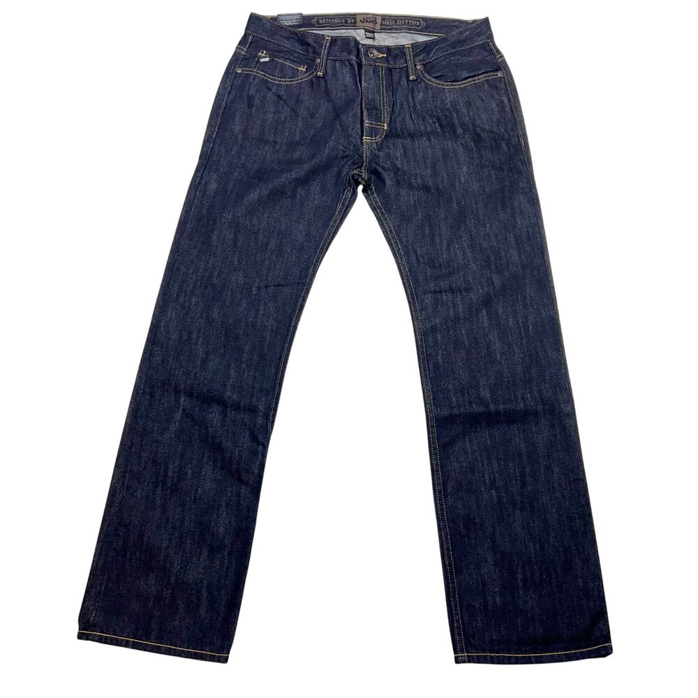 Vans Off the Wall Slimbo Denim Jeans 32x30 Dark Blue Slim Fit Low Rise New